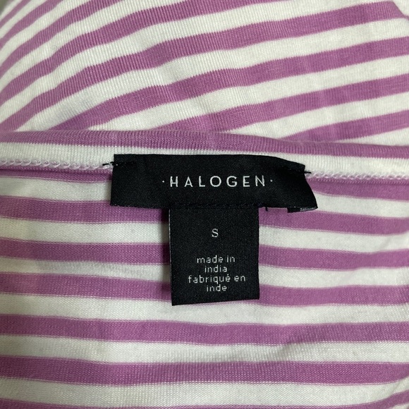 Halogen Lilac Square Neck Striped 3/4 Sleeve Top - Picture 5 of 7